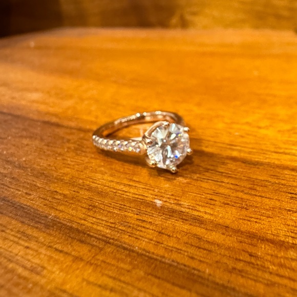 Charles and Colvard Engagement 14k Rose Gold Ring - Picture 2 of 8